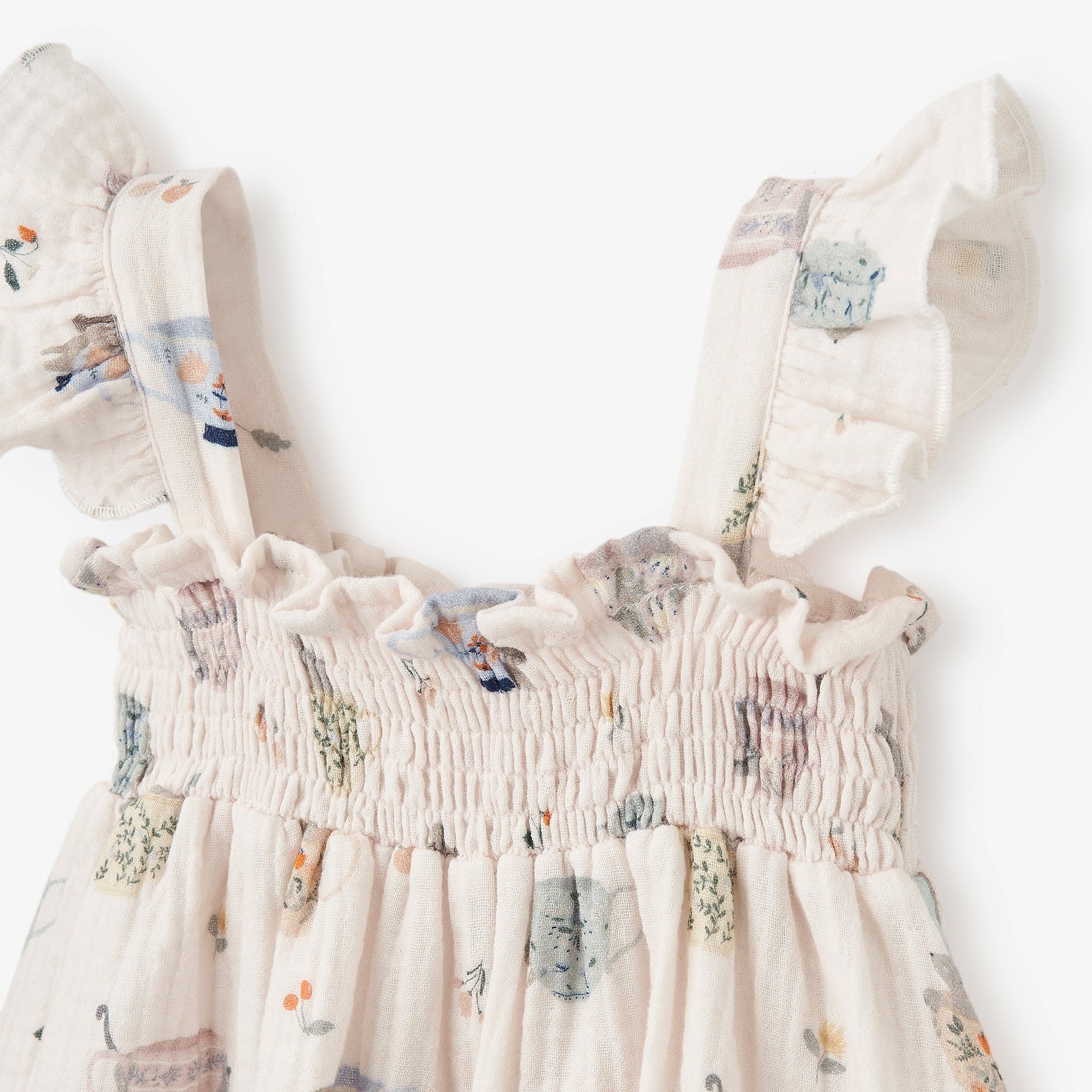 Girls | Tea Party Organic Muslin Smocked Dress w/ Bloomer | Pink