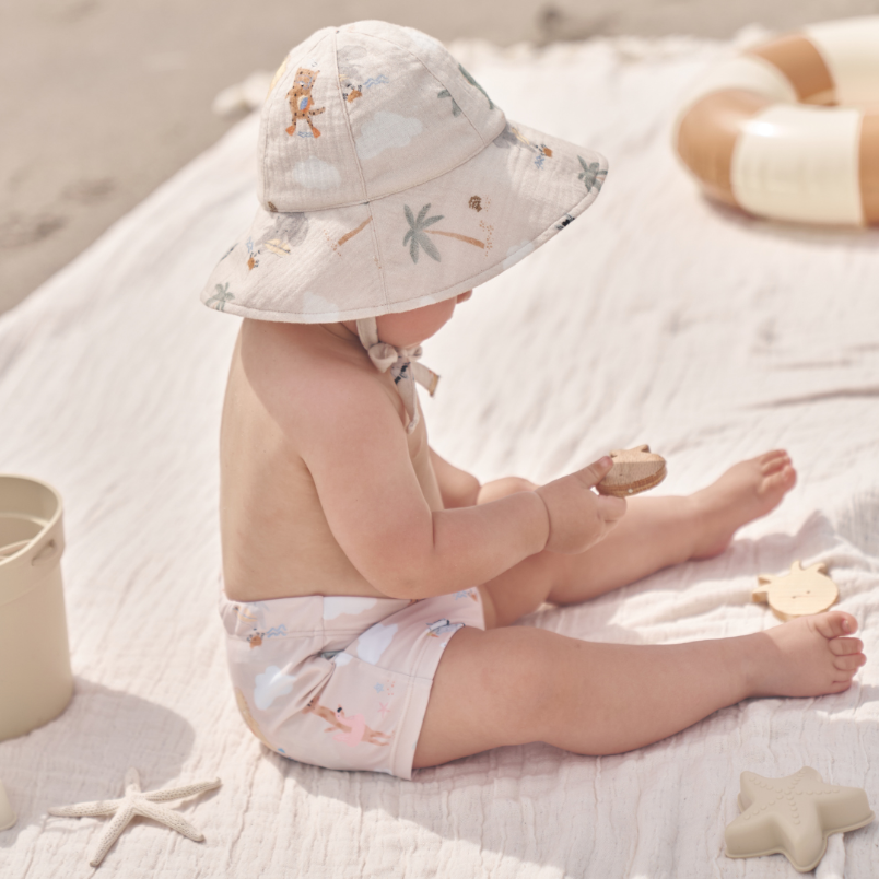 Boys | Seaside Safari Baby Swim Shorts | Wheat