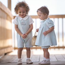 Girls | Bunny Embroidered Dress | Aqua