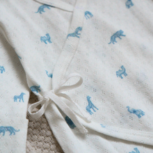 Boys | Blue Safari Print Organic Cotton Pointelle Layette 3 Pc Gift Set | Blue