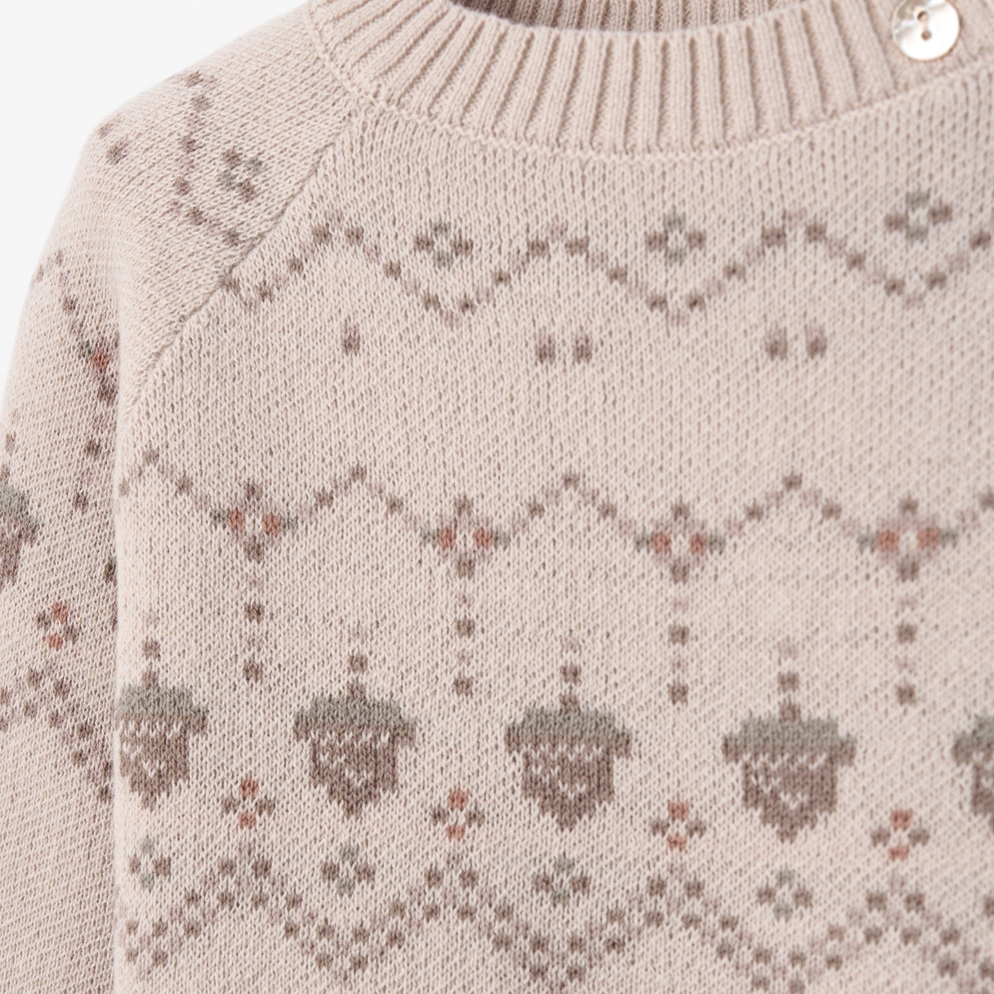 Unisex | Acorn Fairisle Jumpsuit + Hat Set 2pc | Taupe