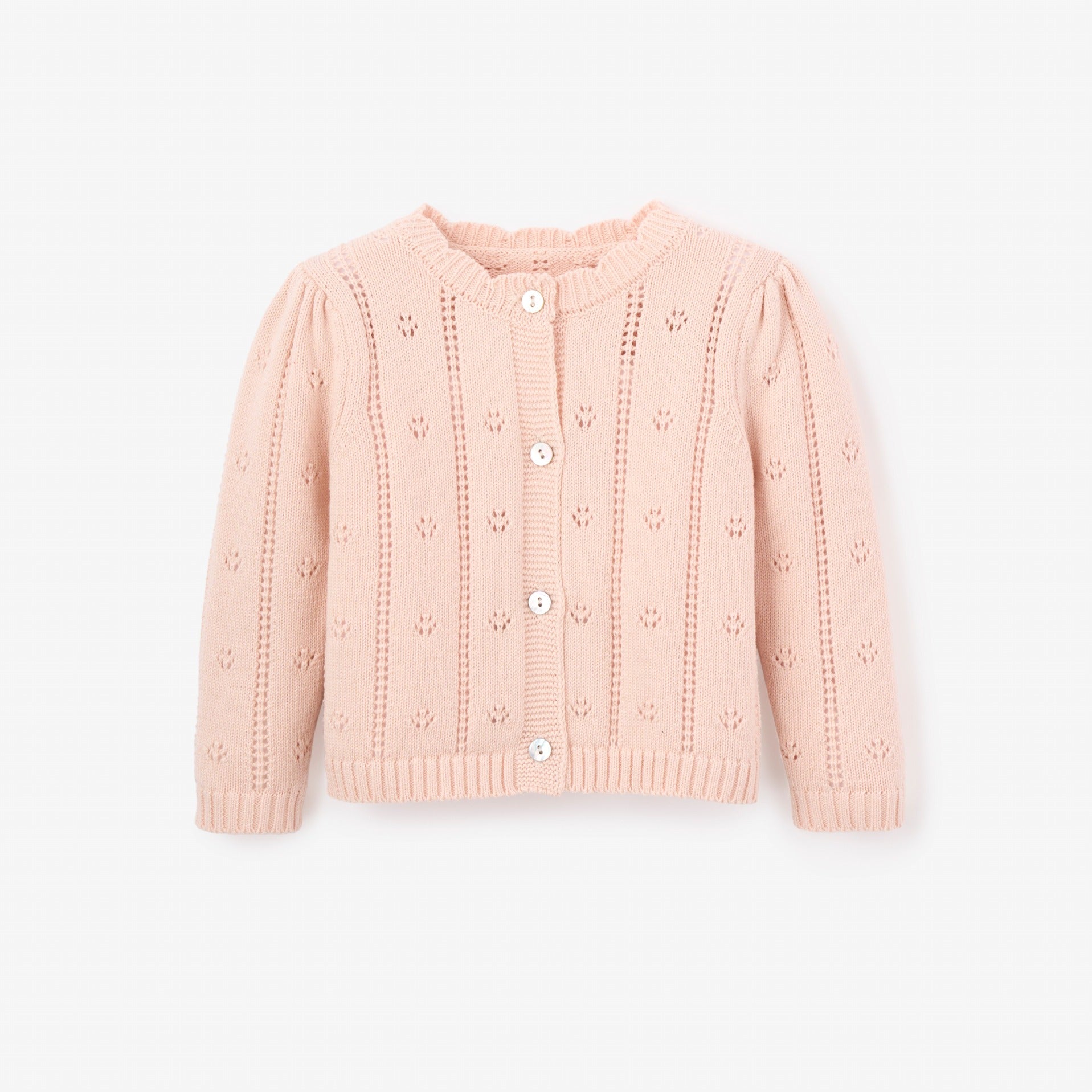 Girls | Pointelle Knit Baby Cardigan | Pink