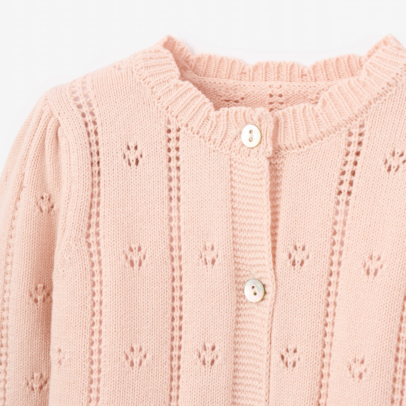 Girls | Pointelle Knit Baby Cardigan | Pink