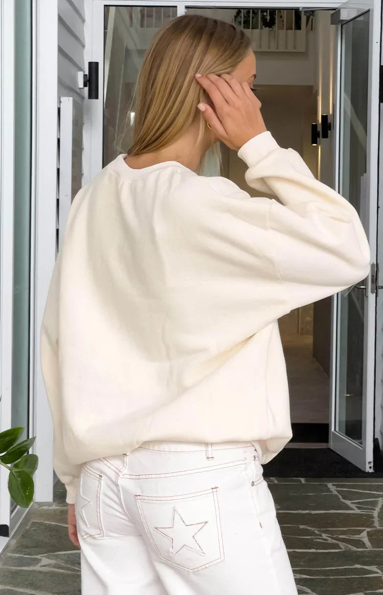 Elodie Crew Neck Sweater | Cream