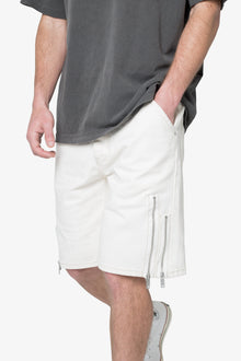 Elongated Zipper Denim Shorts | Off White