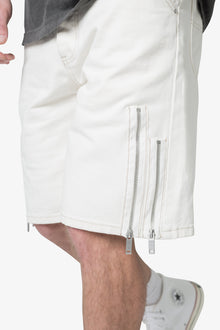 Elongated Zipper Denim Shorts | Off White