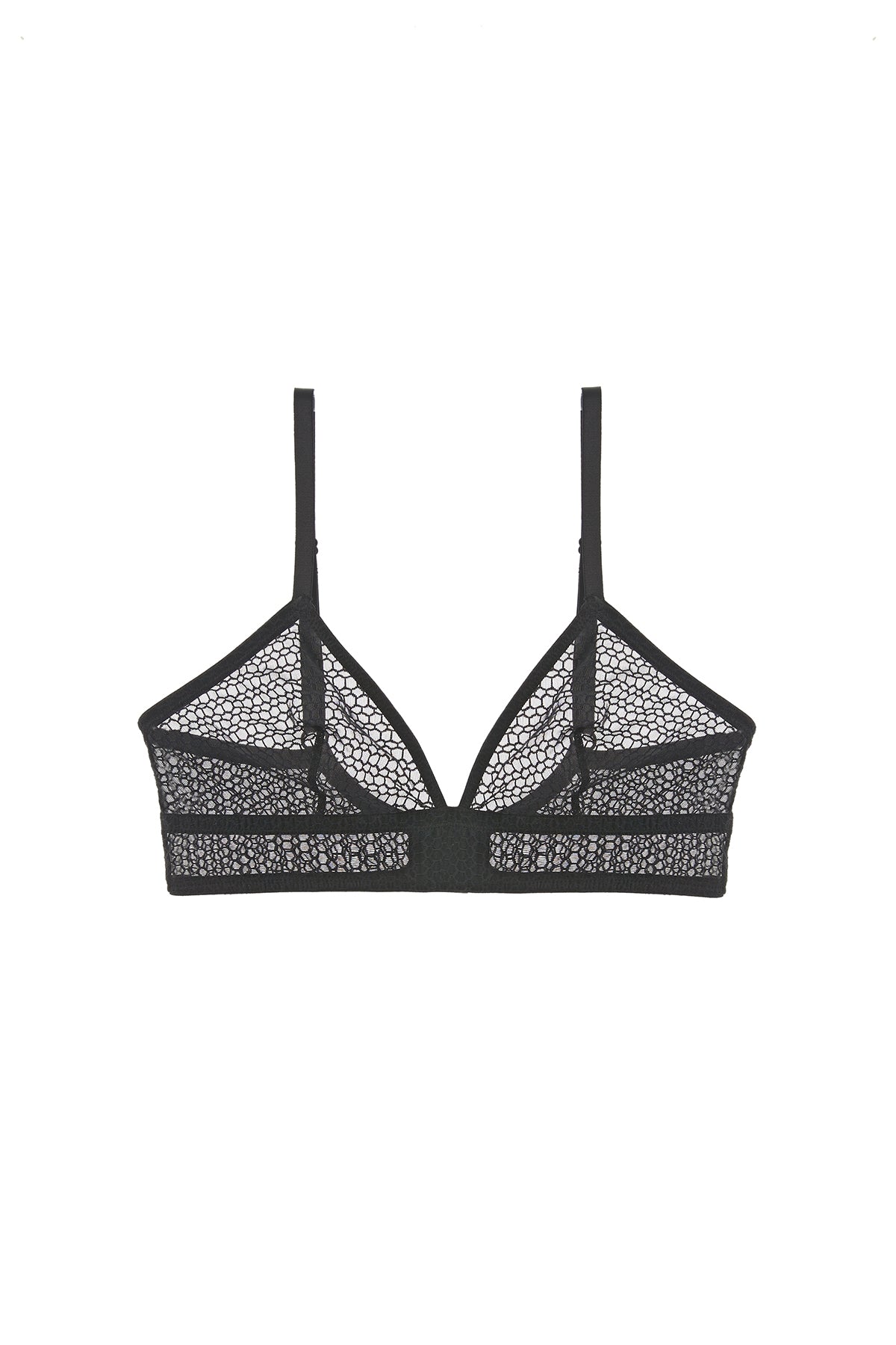 Honeycomb Triangle Soft Bra | Black