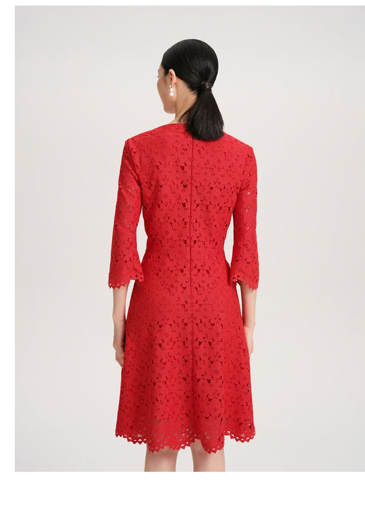 Embroidered Dress | Red
