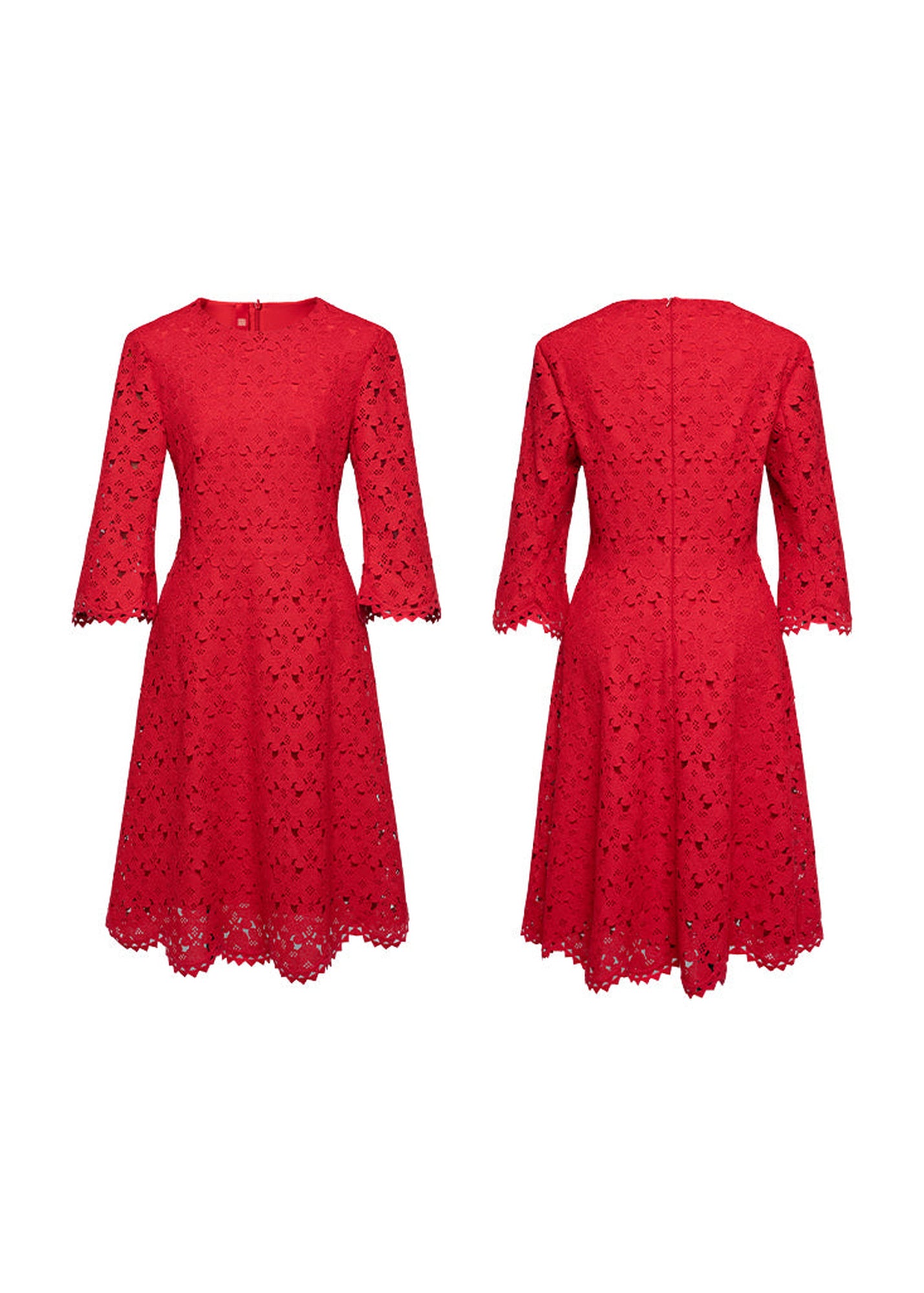 Embroidered Dress | Red