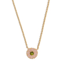 Emeline Flower Necklace in Rose Quartz - Loren Hope