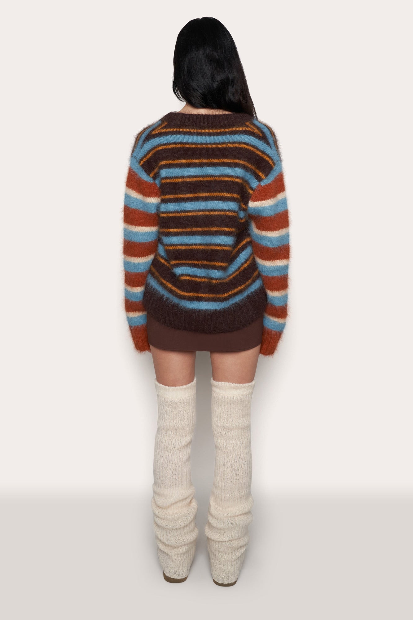 Womens | Oversized Cardigan | Brown Stripe