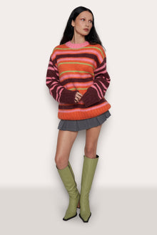 Womens | Oversized Crewneck | Orange Multi