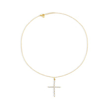 The Marquis Bezel Cross Pendant Necklace | 18KT Gold Vermeil