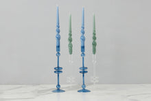 Glass Candlestick | Sapphire | Large | Set of 2