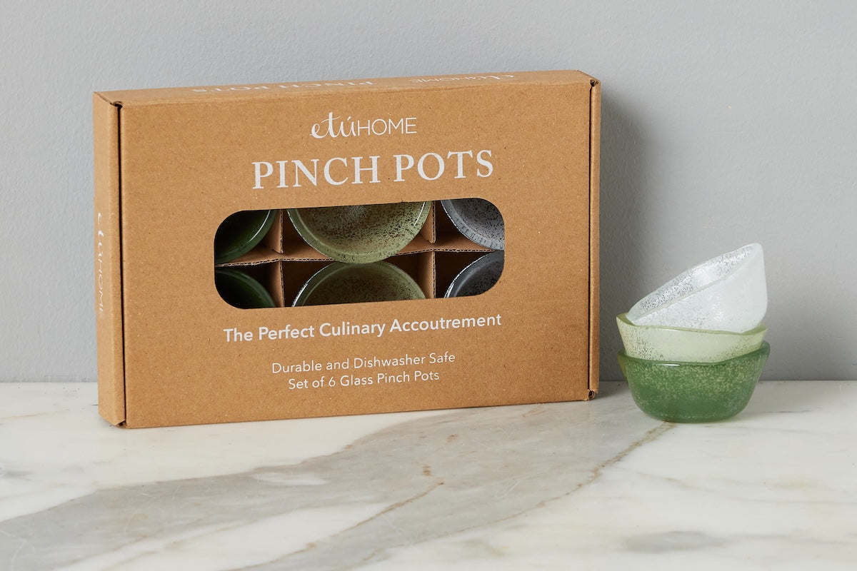 Glass Pinch Pots | Green Tones | Set of 6