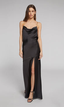 Evie Satin Dress | Black
