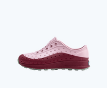 Side view of a Native Shoes Kids Robbie Roam Kids | Balos Pink/ Root Red/ Relax Speckle Rubber Footwear