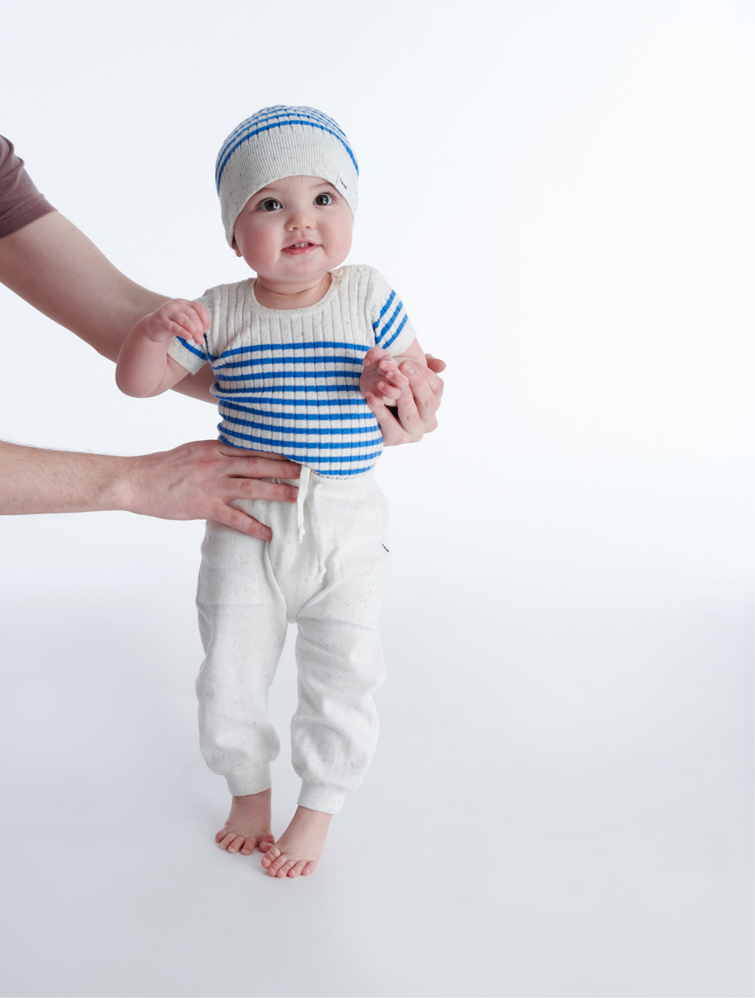 Short Sleeve Ribbed Mariniere Tee | Seashell Blue Stripes
