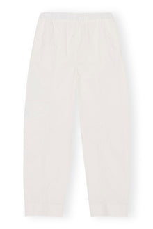 Washed Cotton Canvas Elasticated Curve Pants | Egret