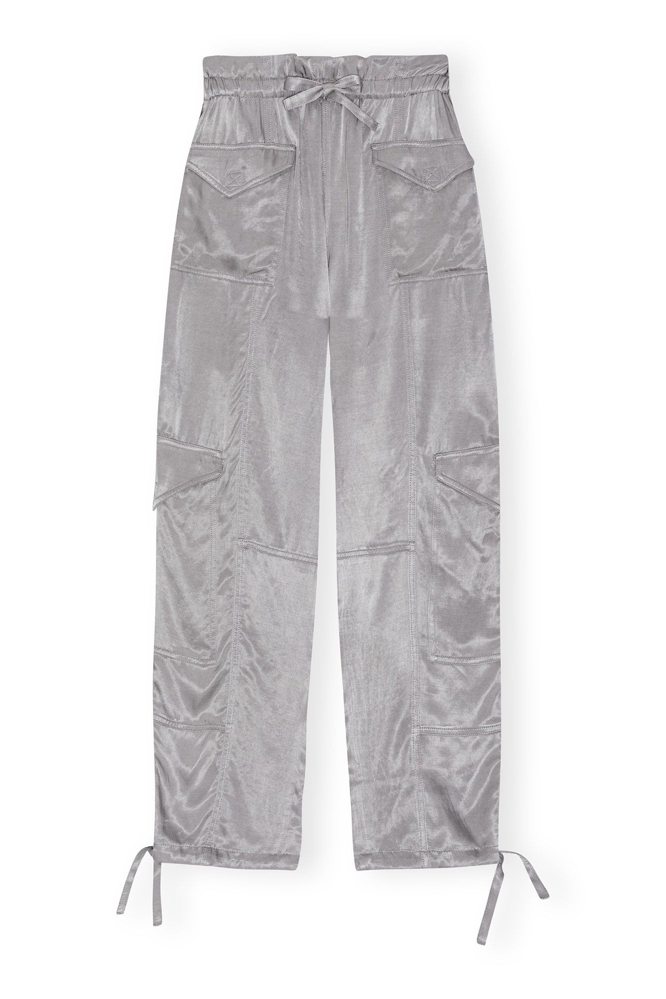 Washed Satin Pants | Frost Gray