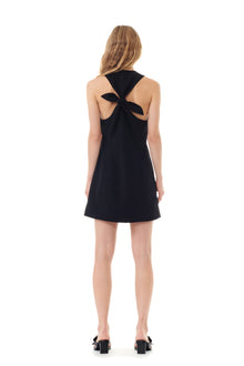 Light Twill Suiting Mini Dress | Black