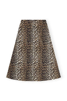 Printed Cotton Elasticated Maxi Skirt | Leopard
