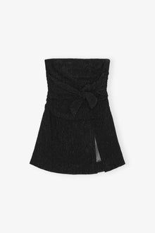 Viscose Stretch Crepe Strapless Top | Black