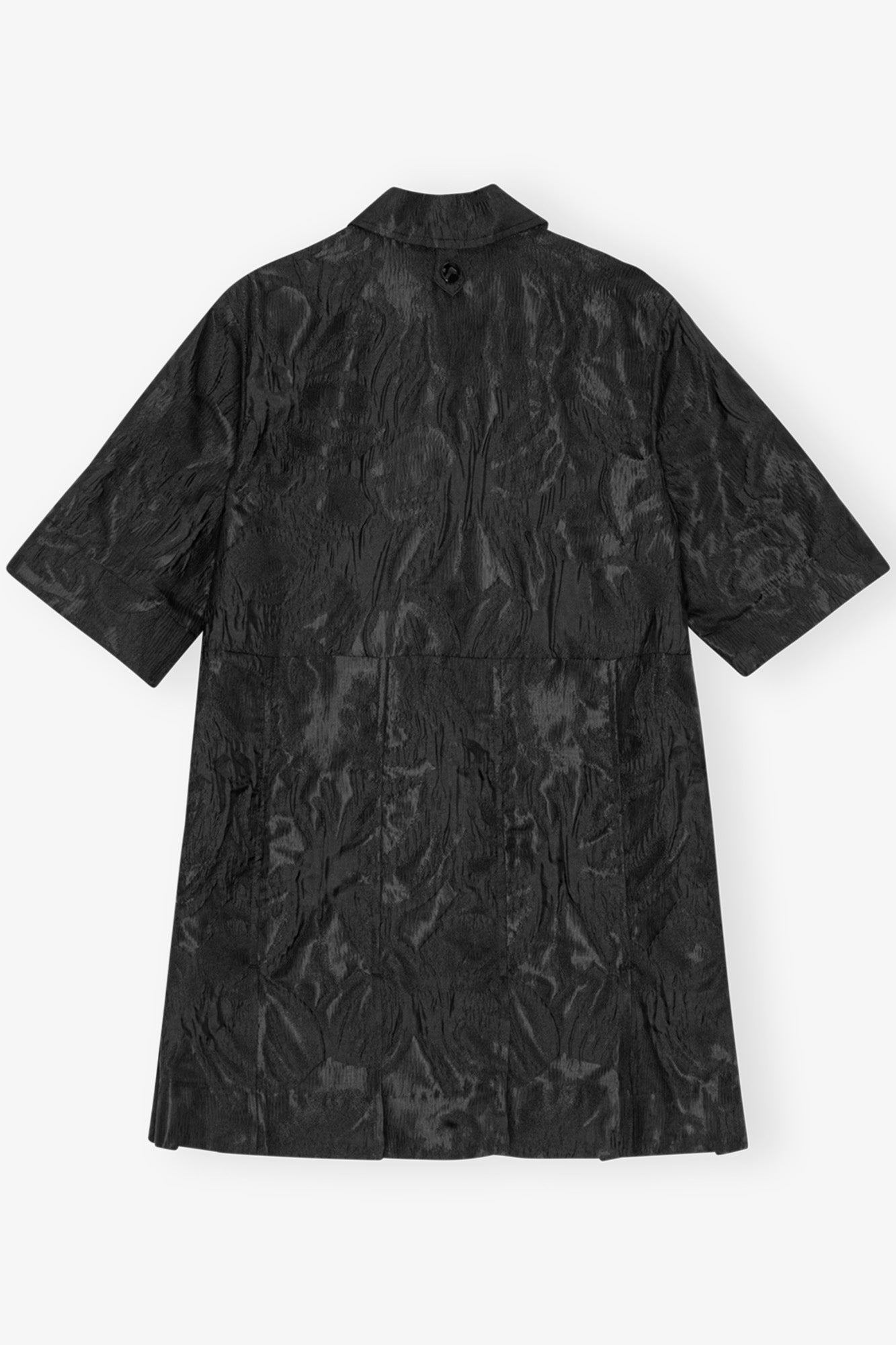 Textured Cloque Pleated Mini Dress | Black