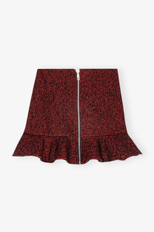 Herringbone Wool Mini Skirt | Winery