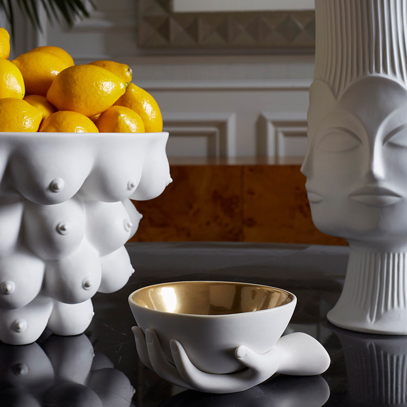 georgia centerpiece bowl with lemons eve accent bowl - styled view