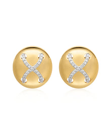 Mariner Cross Studs | Cubic Zirconia | Gold