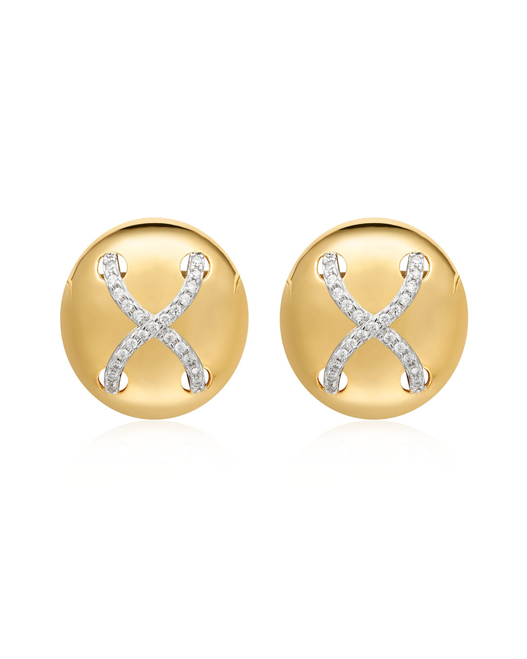 Mariner Cross Studs | Cubic Zirconia | Gold