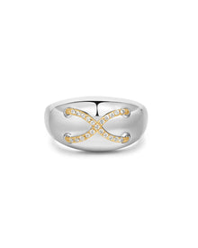 Mariner Cross Ring | Cubic Zirconia | Silver