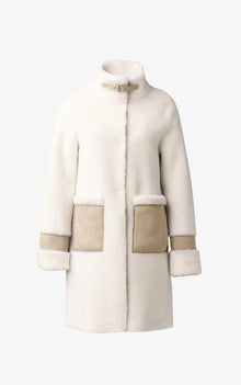 Fiala Straight-Fit Luxe Faux Sherpa Coat | Powder