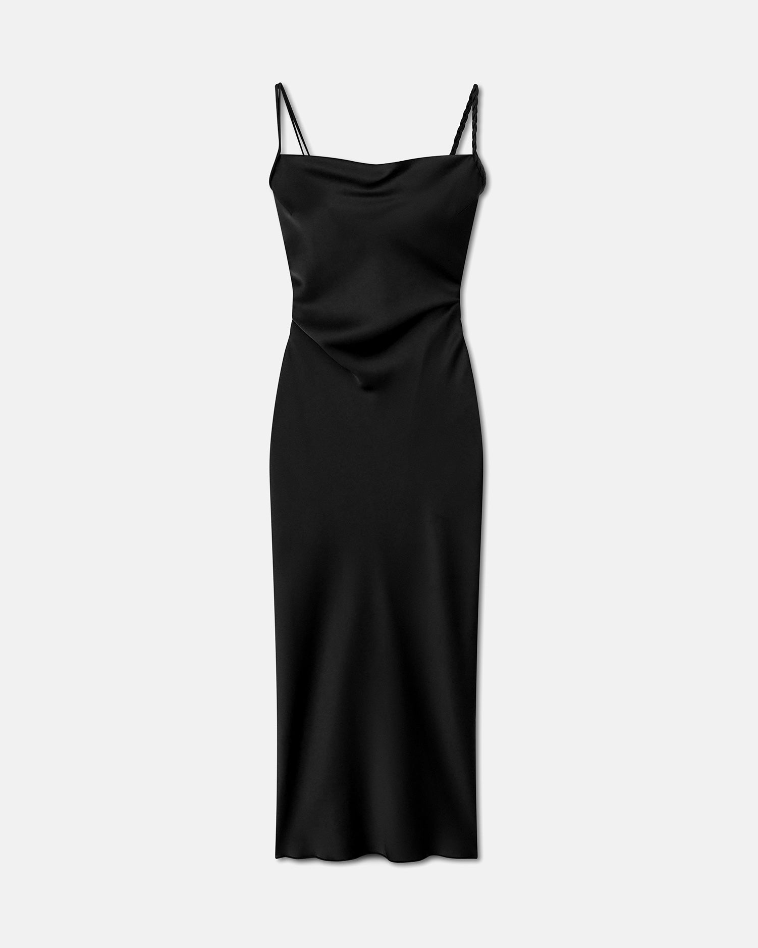 Fiore Slip-Satin Dress | Black