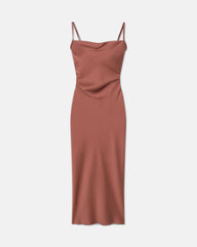 Fiore Slip-Satin Dress | Brown Terra