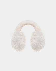 The Rudsak MUFF M - 8424515 Iceland earmuffs feature faux Mongolian fur with a soft, shaggy texture, adding après-ski glamour against a plain light background.