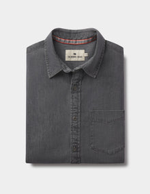 Men | Cotton Denim Long Sleeve Button Up | Grey Wash