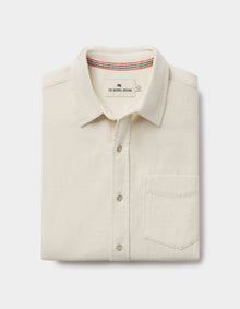 Men | Cotton Denim Long Sleeve Button Up | Ecru