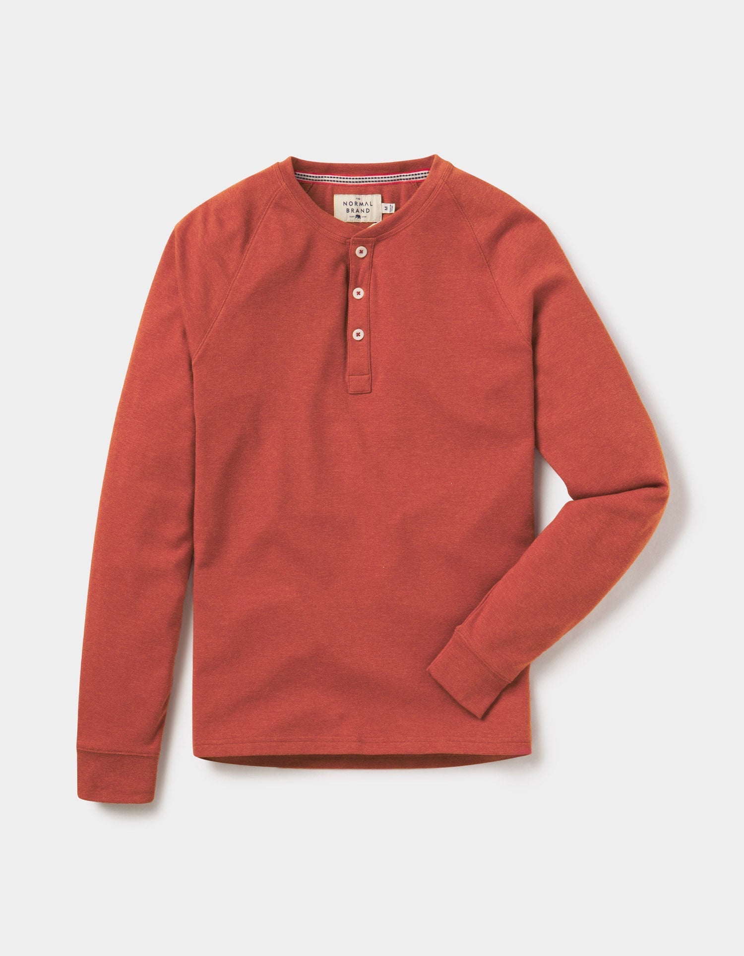 Men | Puremeso Raglan Henley | Rust