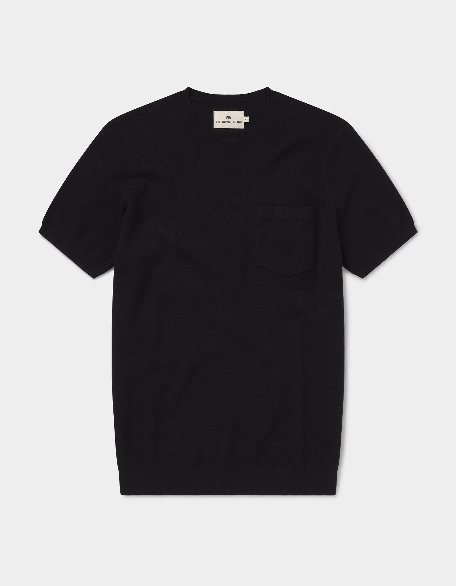 Men | Waffle Knit Sweater Tee | Black