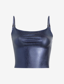 Faux Leather Cami Crop Top::Galaxy::Main