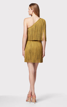 One Shoulder Mini Fringe Dress | Bosc