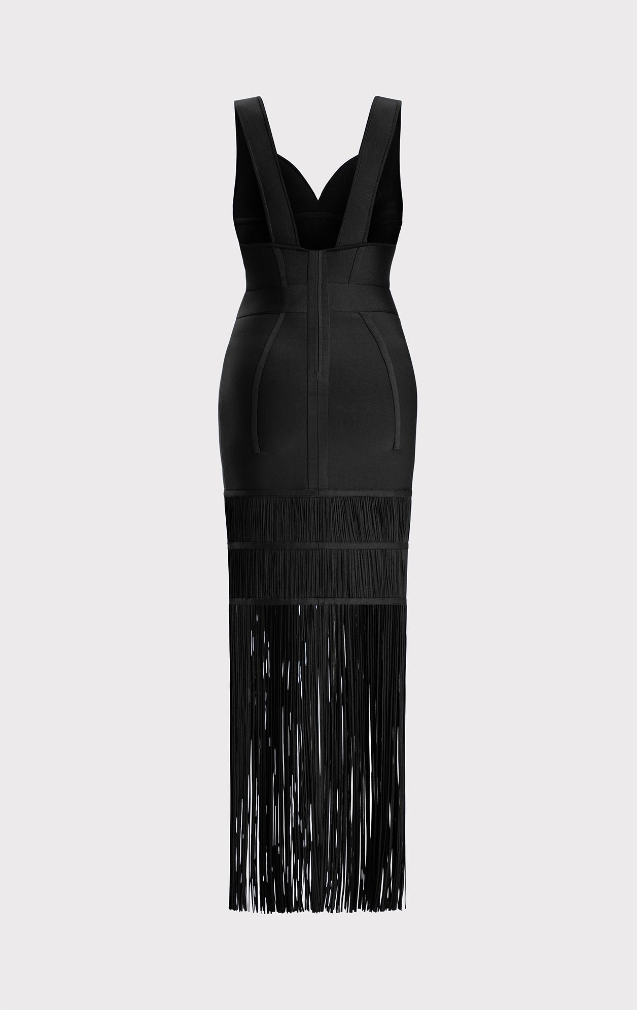 Sweetheart Fringe Gown | Black