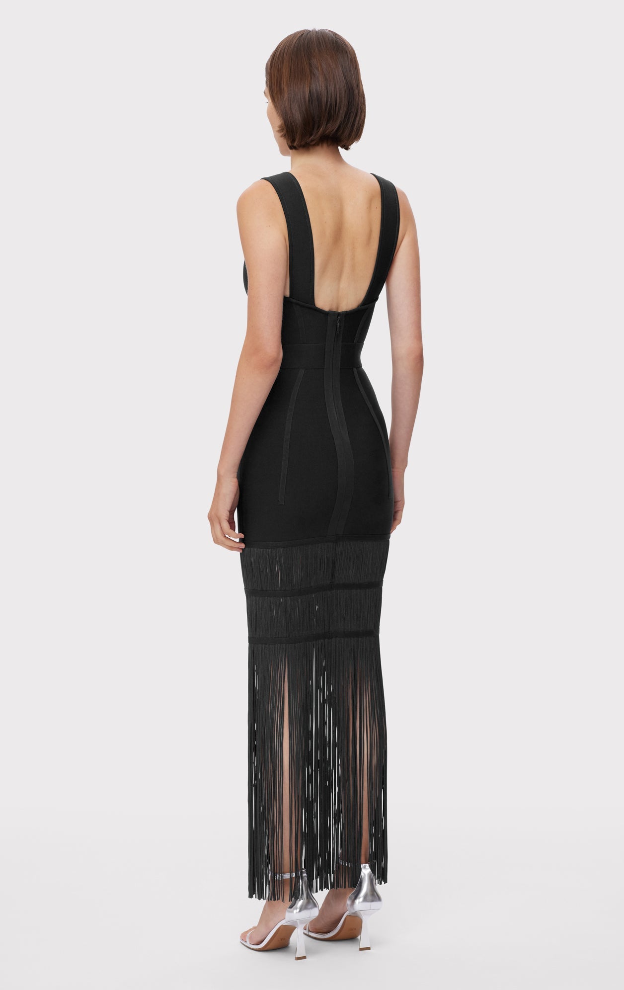 Sweetheart Fringe Gown | Black