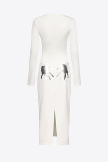 Handprint Long Sleeve Midi Dress | Off White