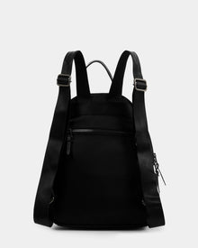 The Rudsak GRACE - L325013 Black is a women's mini backpack in lightweight technical fabric, with adjustable straps, a top handle, and back zip pocket—an ideal city essential shown on a plain white background.