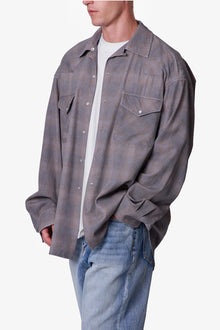 Faded Print Flannel Shirt | Grey