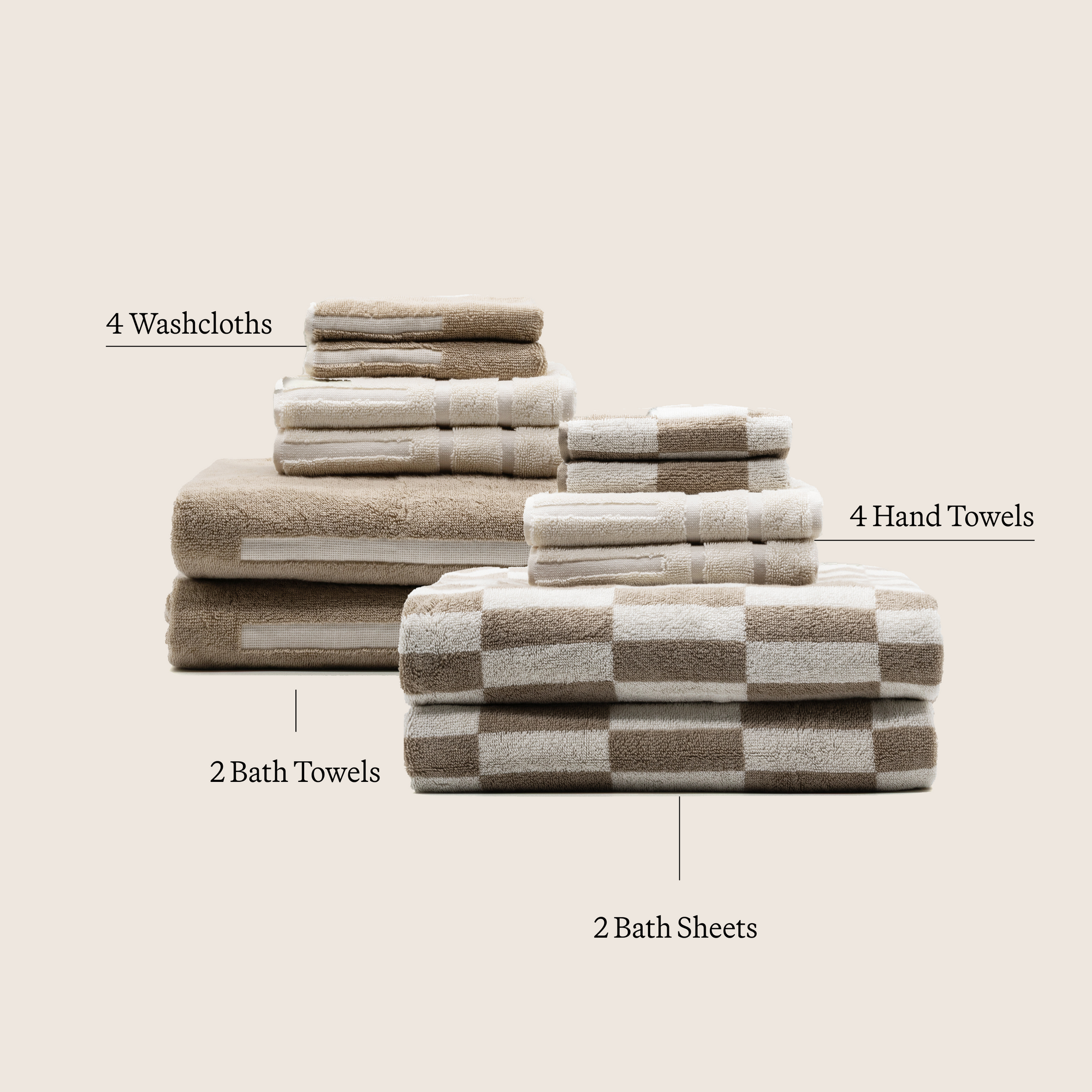 Pietra Australian Cotton Towels | Tan/Ecru