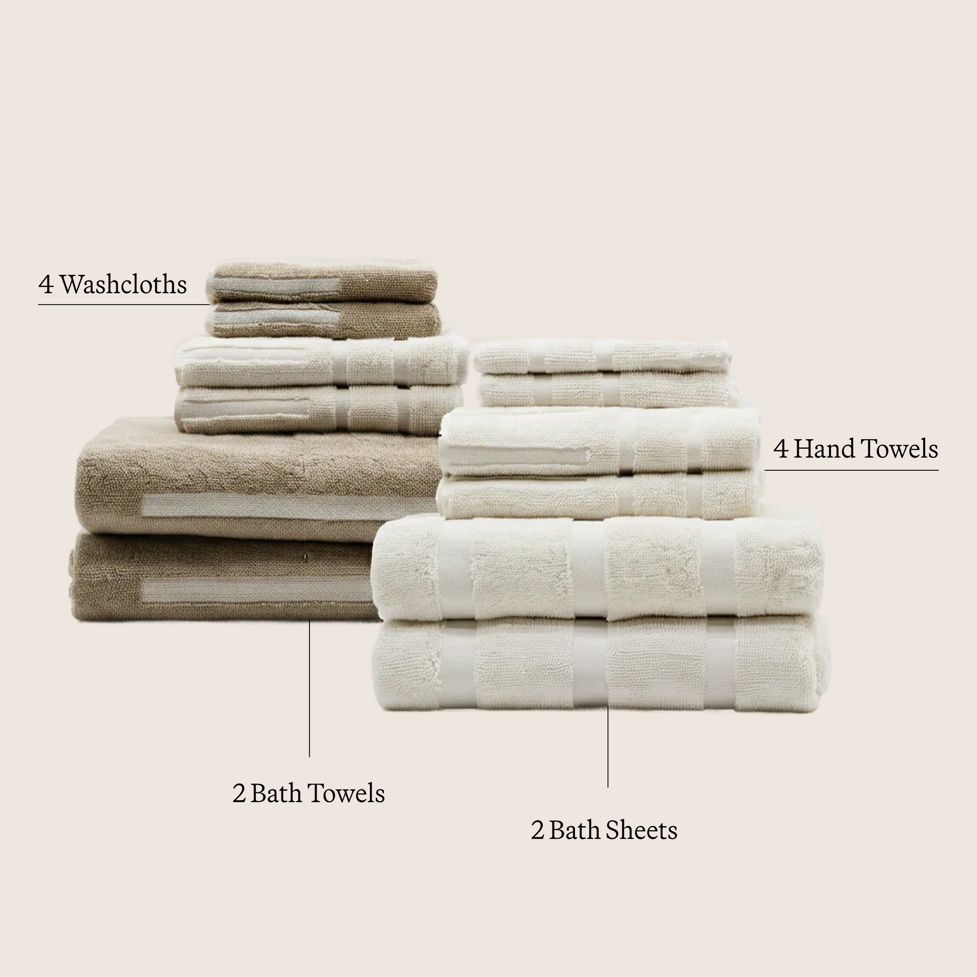 Sorrel Australian Cotton Towels | Tan/Ecru